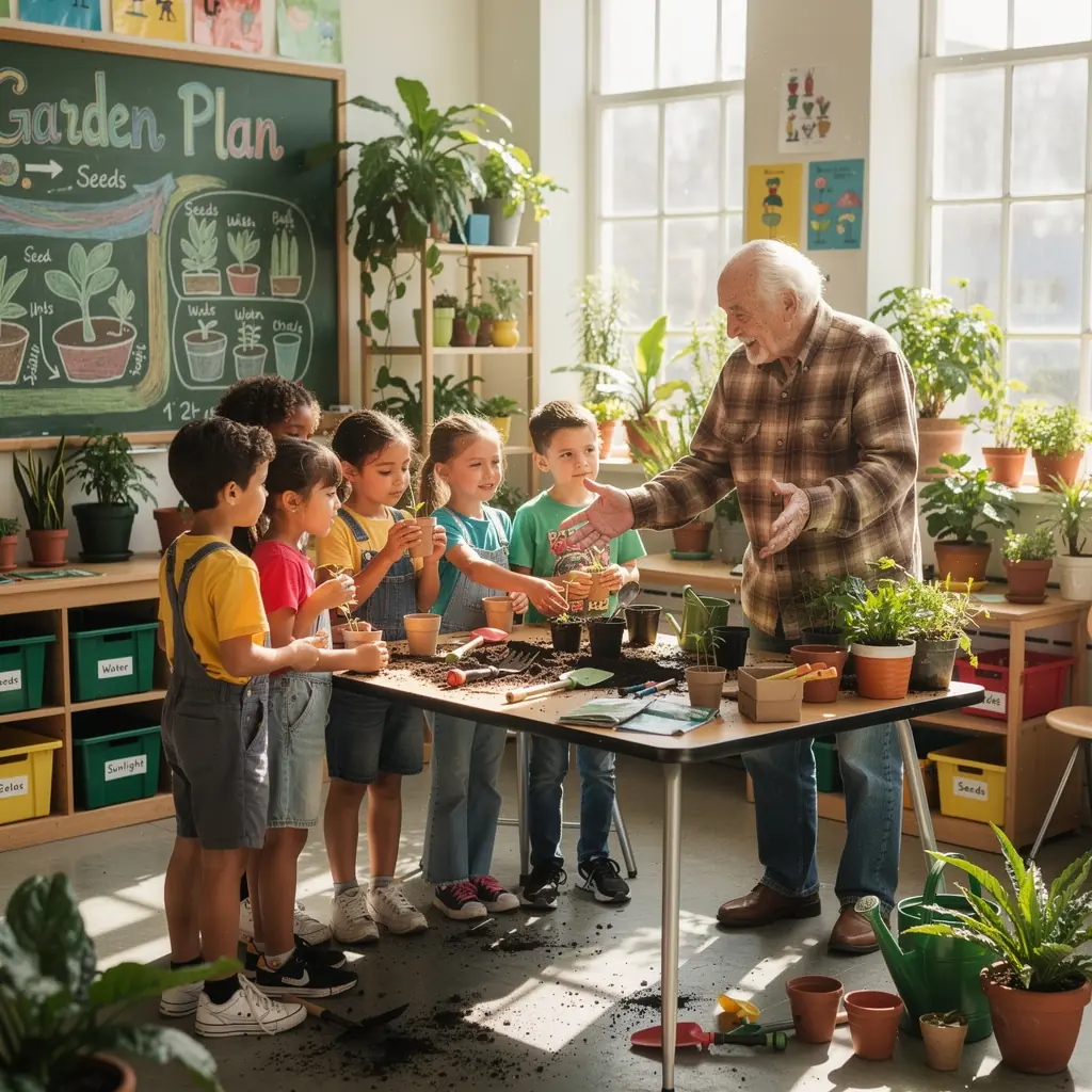 Seniore piedalās mākslas nodarbībā, izbaudot radošumu.
